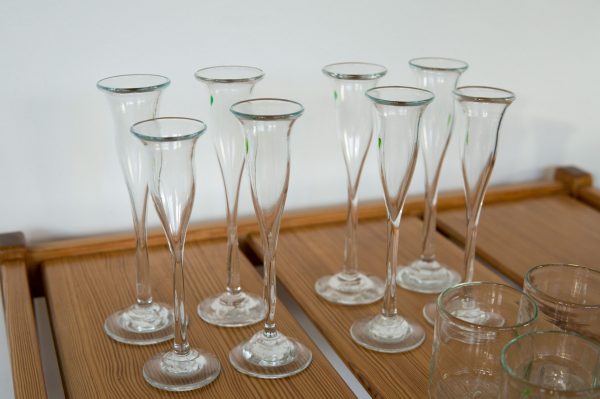 munglåsta handgjorda glas