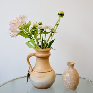 Handgjord keramikvas brun beige