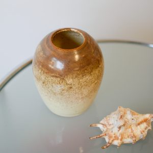 keramikvas brun beige glasyr