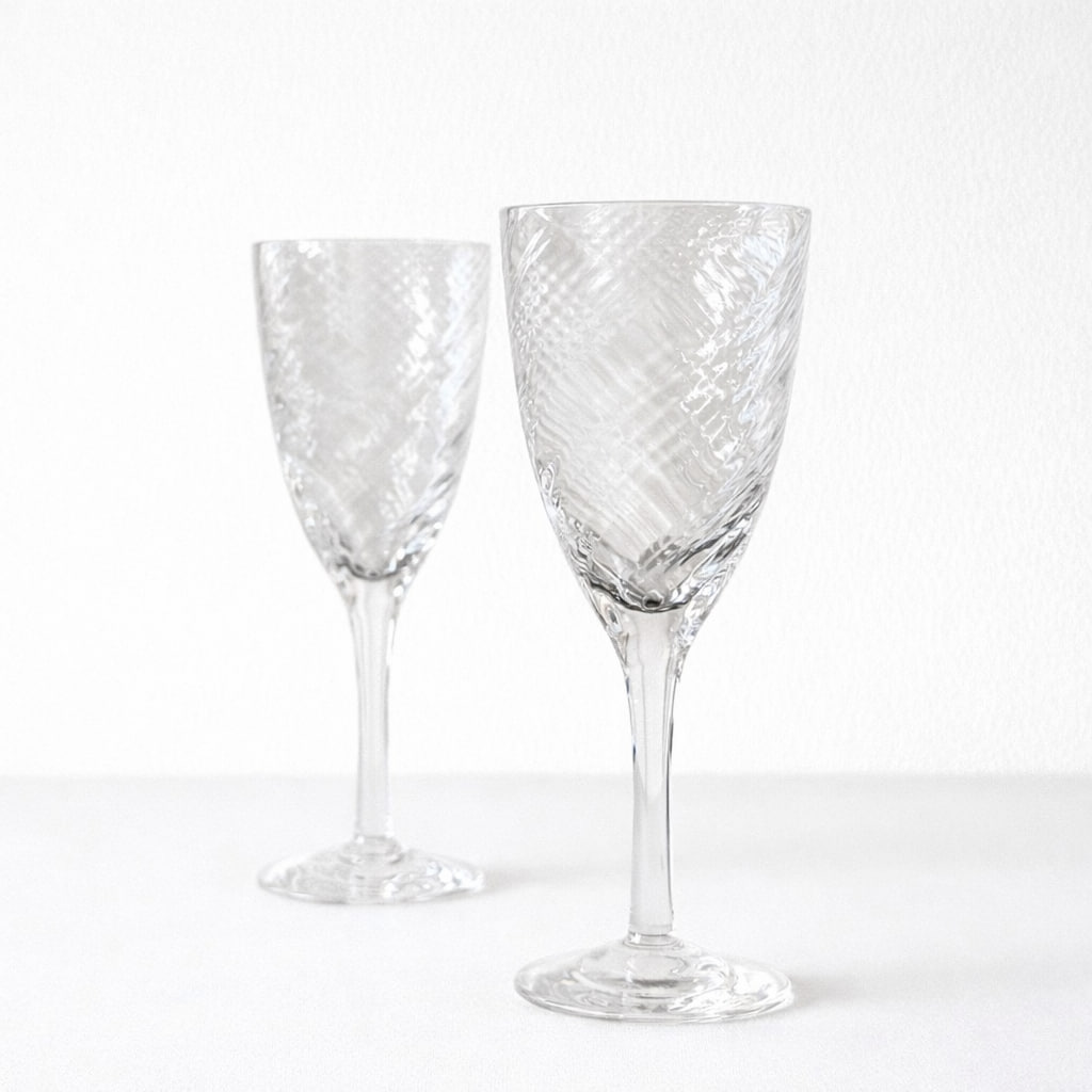 Vintage vinglas från Skruf – slipat glas, 8 st