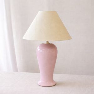 vintage lampa rosa porslin keramik