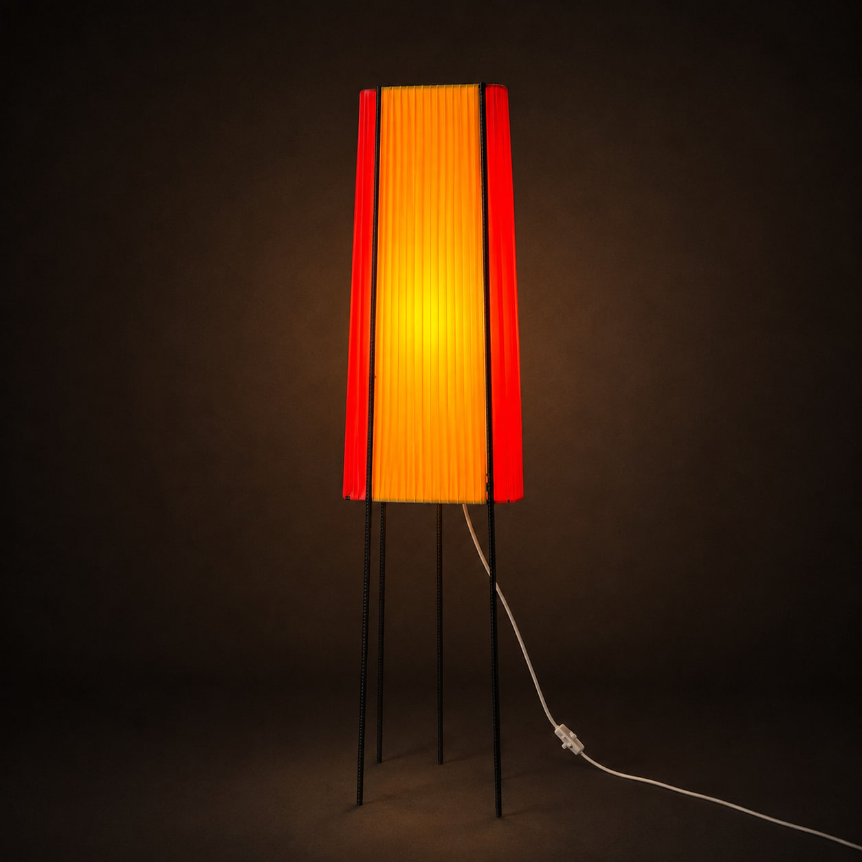 Vintage golvlampa röd och gul
