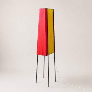 Vintage golvlampa röd och gul